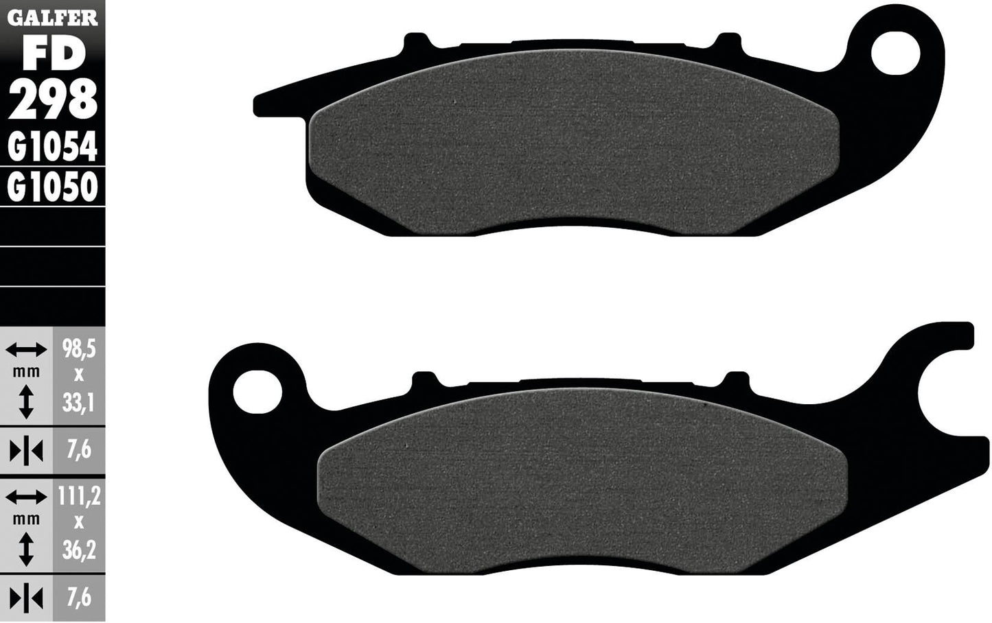 Galfer bremsbelag fd298 brake pad fd298 g1054 organic standard