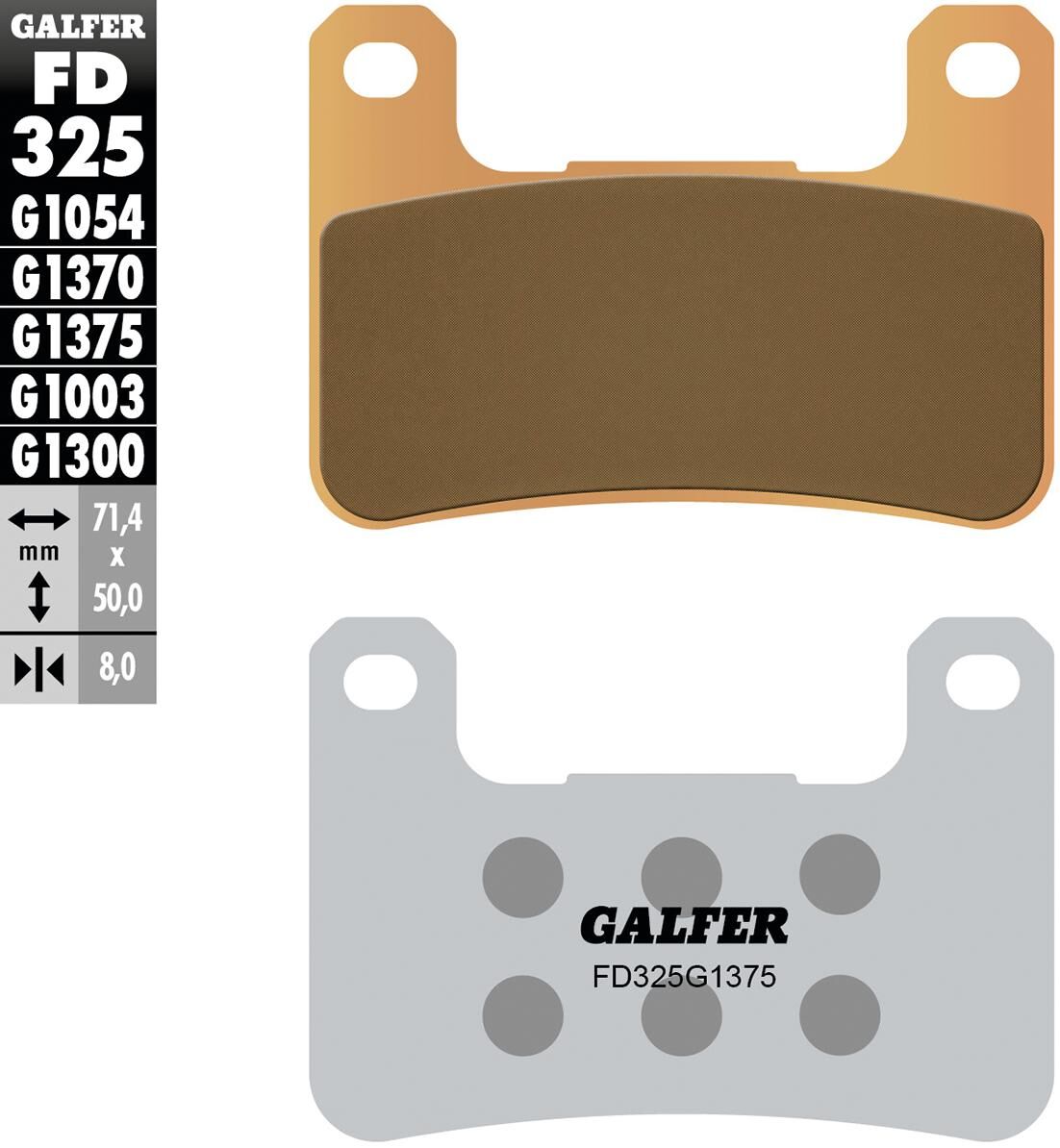Pastiglie freno Galfer fd325 pastiglia freno fd325 g1375 sint.metal str. sp.