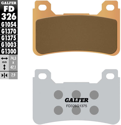 Galfer bremsbelag fd326 brake pad fd326 g1375 sint.metal str. sp.