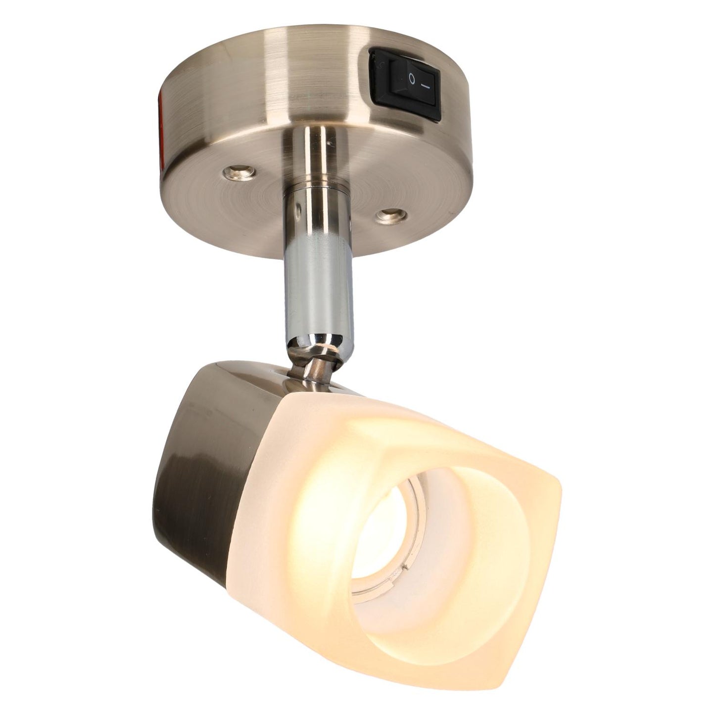Foco de superficie Luna para autocaravanas y caravanas - ece r10 - acero cepillado con cristal esmerilado - sin embalaje de venta