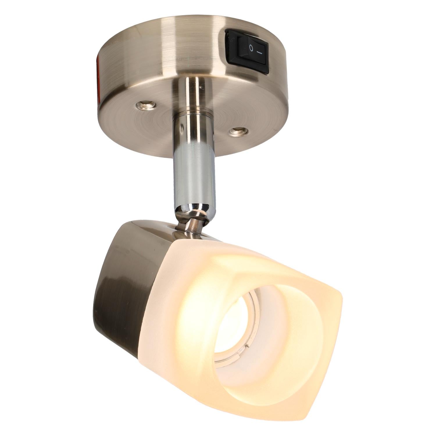 Foco de superficie Luna para autocaravanas y caravanas - ece r10 - acero cepillado con cristal esmerilado - sin embalaje de venta