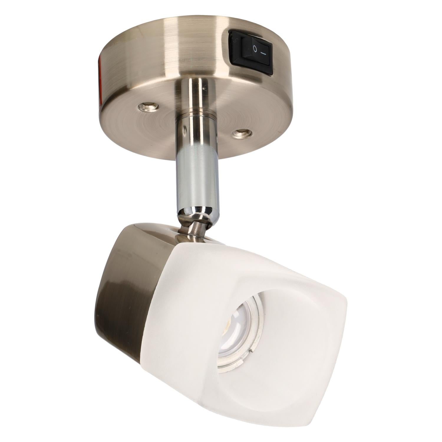 Foco de superficie Luna para autocaravanas y caravanas - ece r10 - acero cepillado con cristal esmerilado - sin embalaje de venta