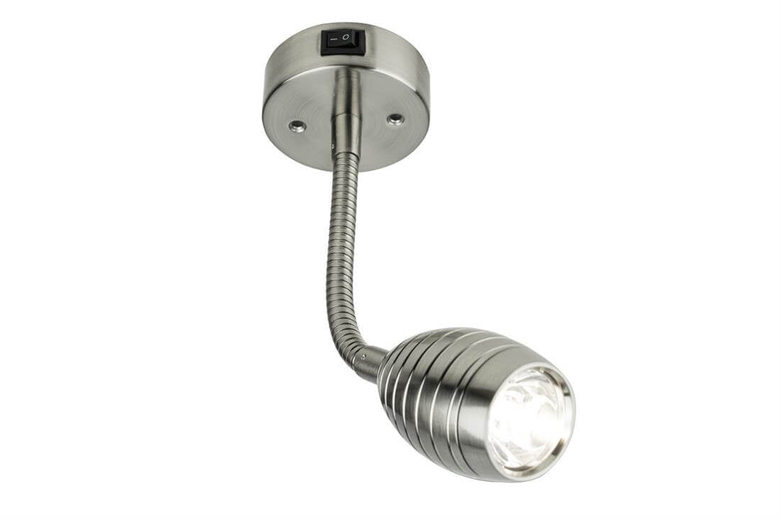 Lampada da parete Neso flex con braccio flessibile - cromo opaco