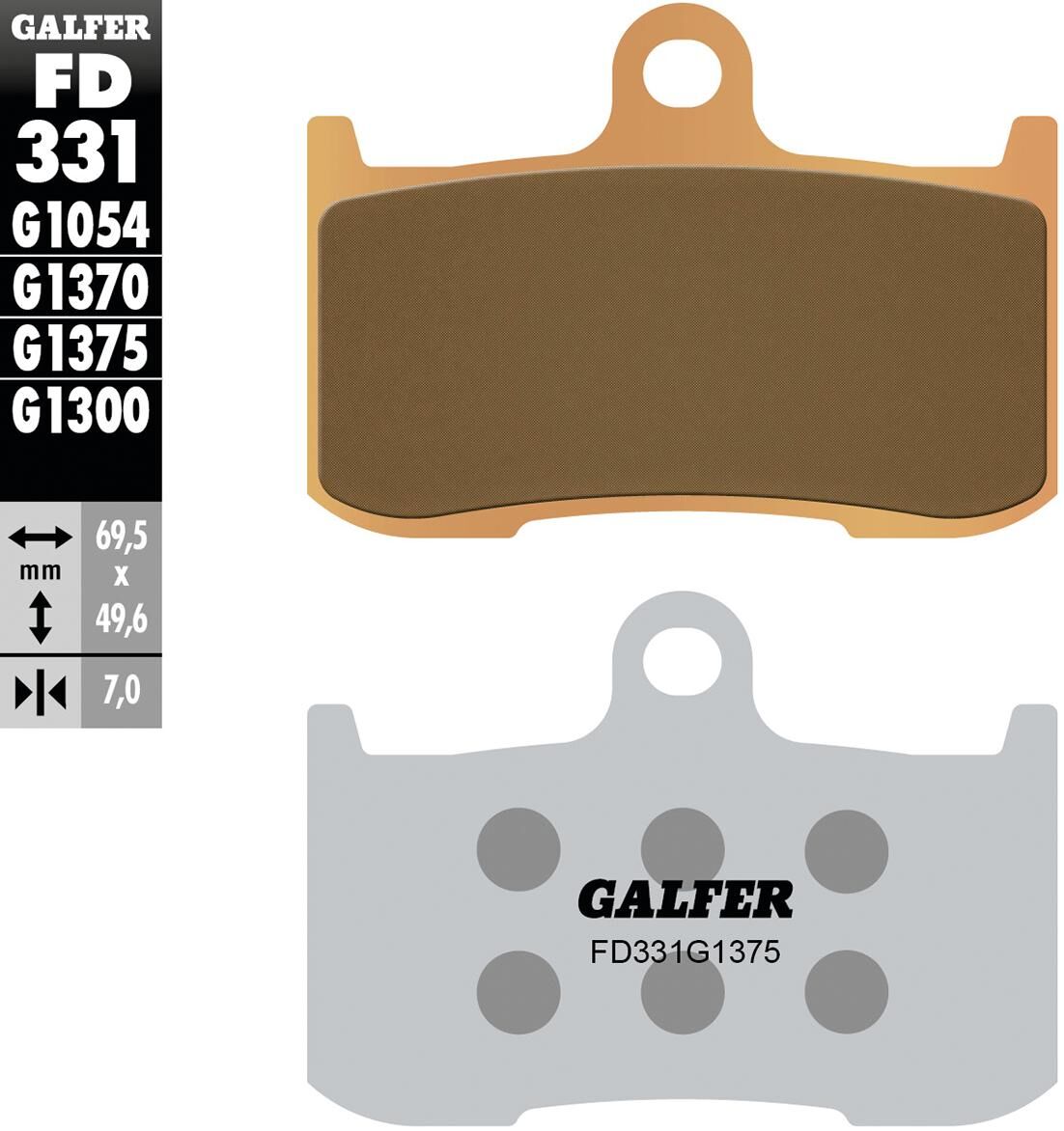 Pastiglie freno Galfer fd331 pastiglia freno fd331 g1375 sint.metal str. sp.