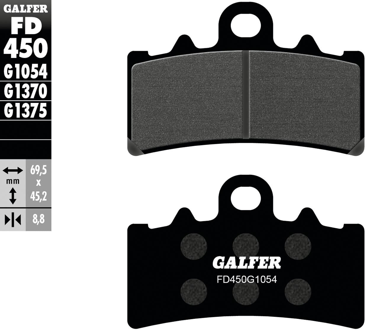 Pastillas de freno Galfer FD450 pastilla de freno FD450 G1054 orgánica estándar