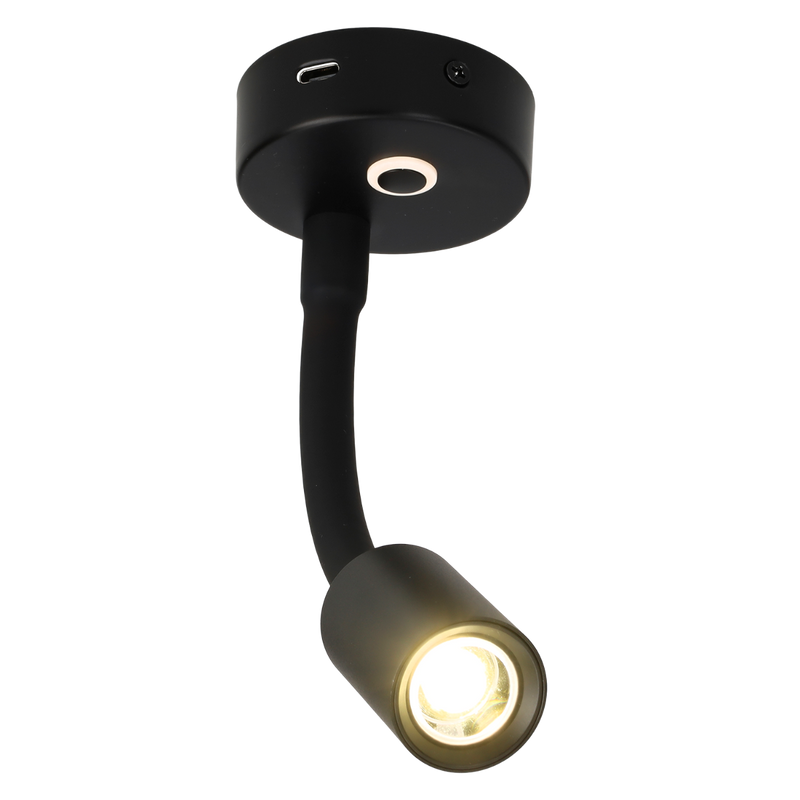 Faretto da superficie Felino flex con USB-C e interruttore touch dim