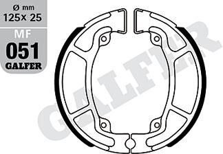 Galfer bremsbacke mf051 brake shoe mf051 g2165 organic