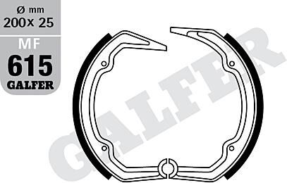 Galfer bremsbacke mf615 brake shoe mf615 g2165 organic