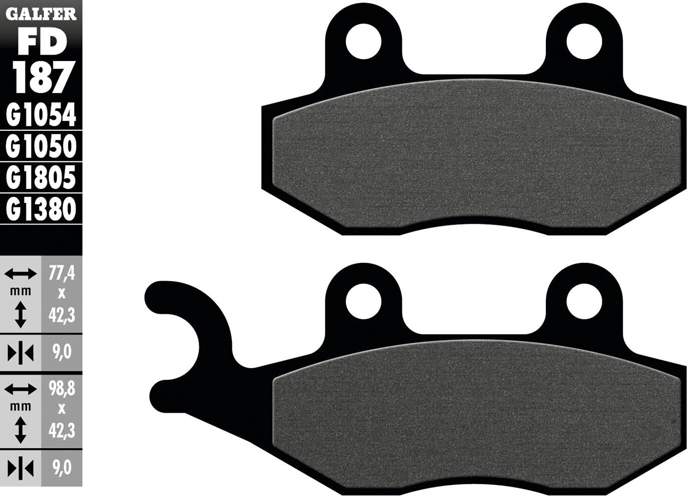 Galfer bremsbelag fd187 brake pad fd187 g1050 organic
