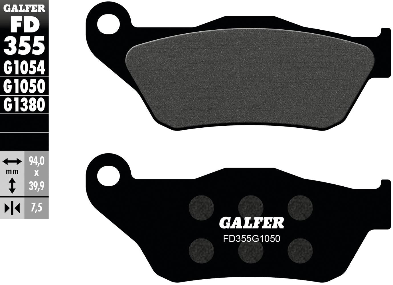 Galfer bremsbelag fd355 brake pad fd355 g1050 organic scooter