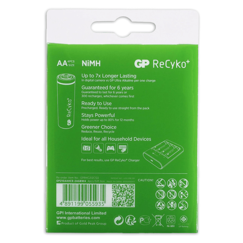 Batterie AA ricaricabili GP 2100MAH NIMH 4PK