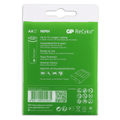 GP Batterías AA recargables 2100MAH NIMH 4PK