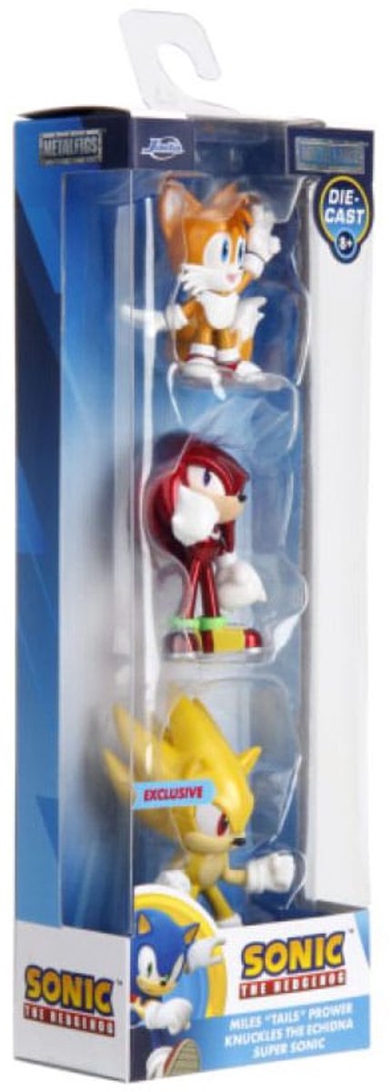 Jada Toys Sonic The Hedgehog Nano Metal Figs Diecast Mini Figure Confezione da 3 Mini Figure da 5 cm