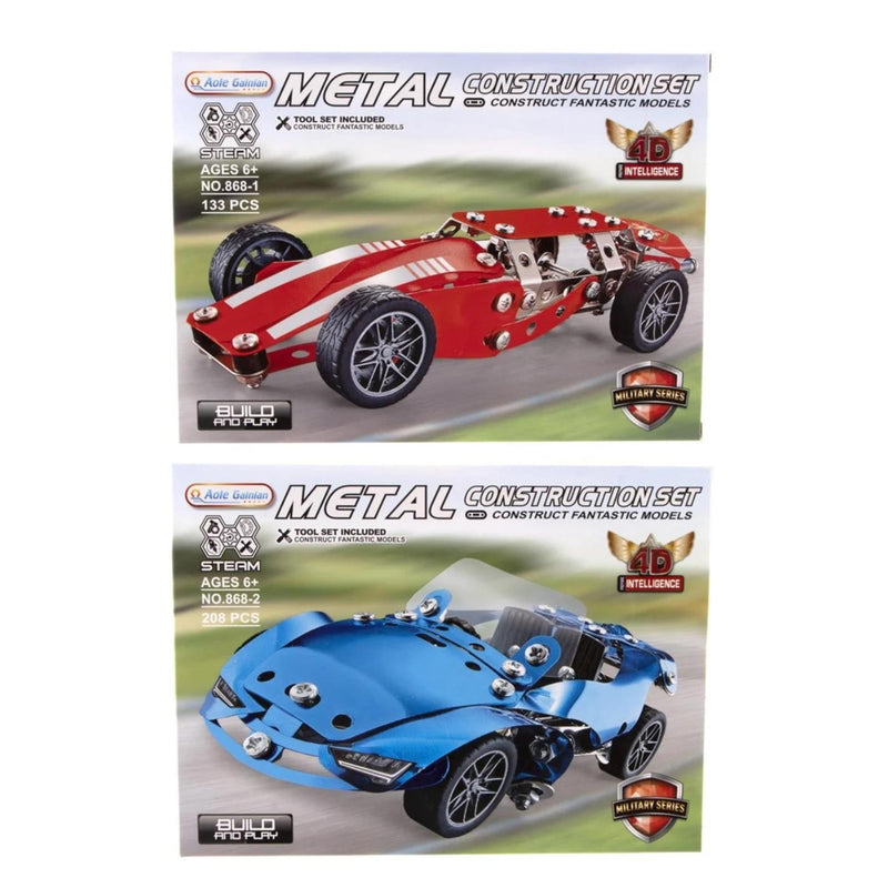Kit de construcción de coche de metal.