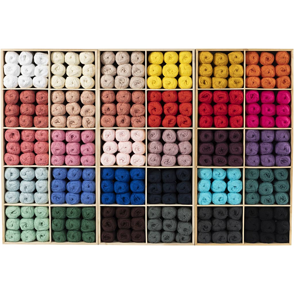 Creativ company hilo de algodón varios colores 360 ovillos 1 caja