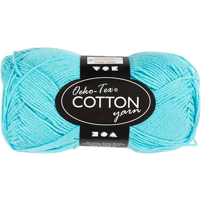 Filato di cotone, turchese, 50gr, 170m