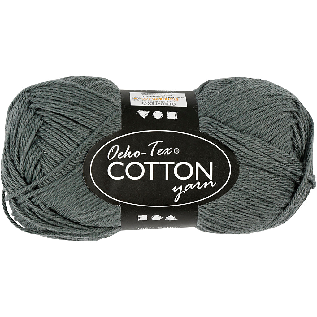 Hilo de algodón, gris, 50gr, 170m
