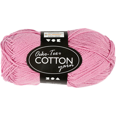 Filato di cotone, rosso chiaro, 50gr, 170m