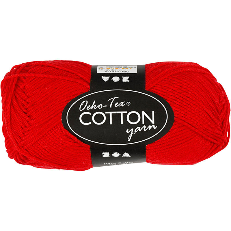 Hilo de algodón, rojo oscuro, 50gr, 170m