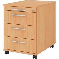 Bach mobile drawer unit 3 drawers 42.8 x 56 x 59 cm beech central locking