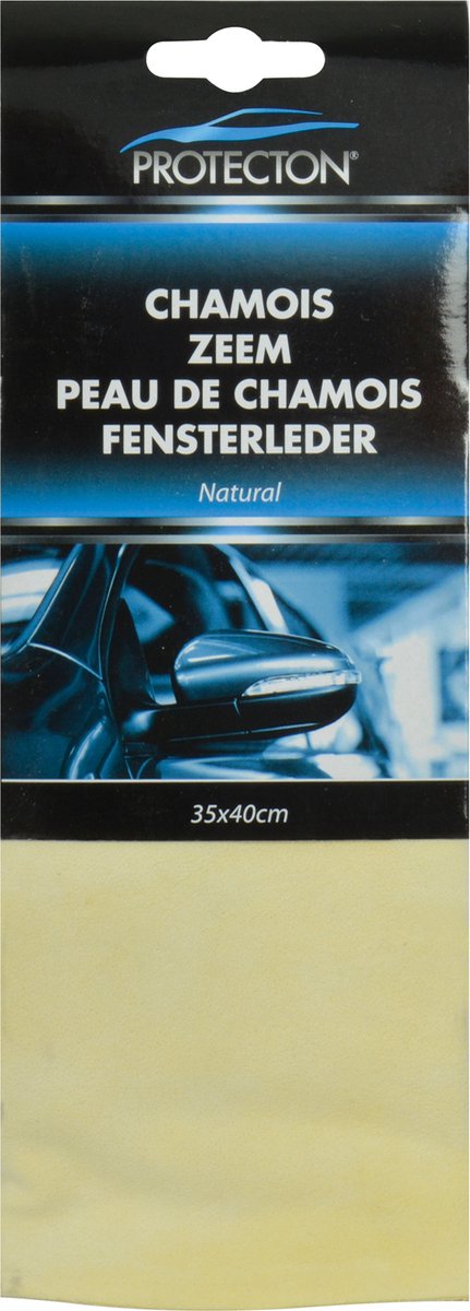 Gamuza natural Protecton grande - para secar superficies lavadas sin dejar rayas - alta absorbencia - también para uso doméstico - 46x30cm