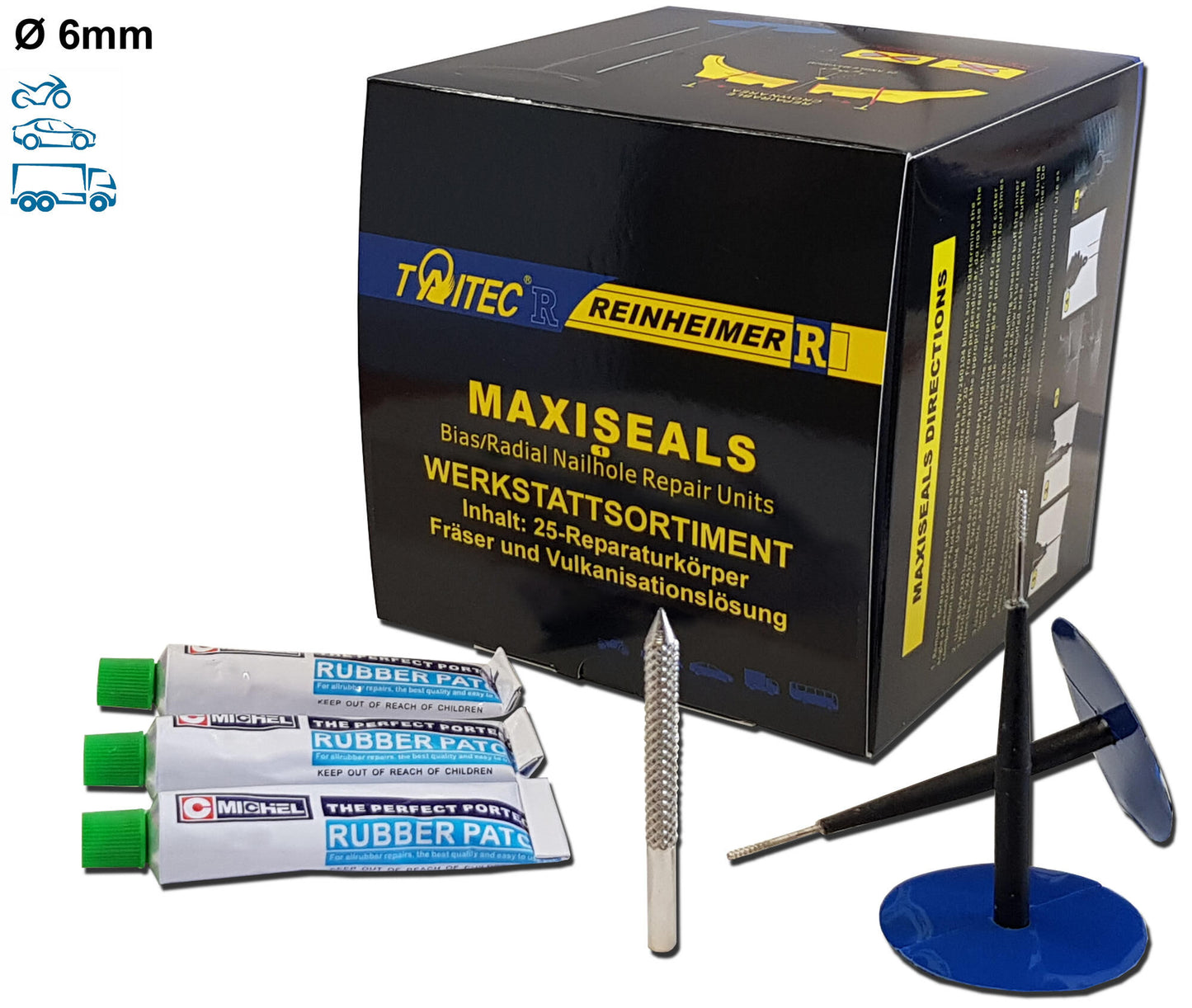 Reinheimer Maxi-SEAL M6 Rep. Establecer D1 = 6 mm 25st.