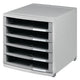 Ladenkast han 1505 0 300x382x307mm lichtgrijs 5 open lades van 50mm