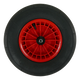 Rueda fort 480400x8llanta plastico eje rojo 13cm 2capas
