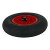 Rueda fort 480400x8llanta plastico eje rojo 13cm 2capas