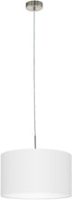 Eglo pasteri - lampada a sospensione - 1 luce - ø38 cm - nichel opaco - bianco