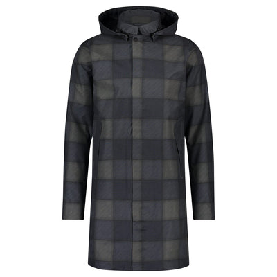 Pic mac raincoat urban outdoor men's navy green check