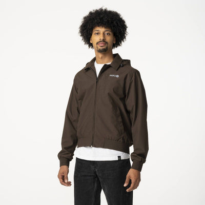 Chaqueta impermeable bomber de sarga chaqueta urbana outdoor hombre café molido