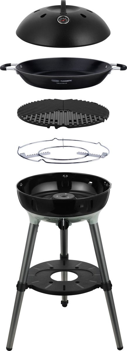 Cadac dometic - padella per paella carri chef 40 bbq - barbecue portatile a gas - ideale per campeggio, balcone, terrazza - con borsa per il trasporto