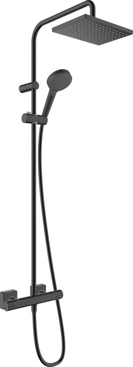 Hansgrohe forma verniciata - showerpipe - risparmio idrico ecosmart - dimensione 230 mm - funzione 1 getto - nero opaco - con termostato