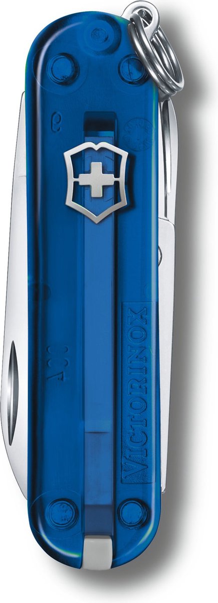 Coltello tascabile trasparente Victorinox classic SD - oceano profondo - 7 funzioni