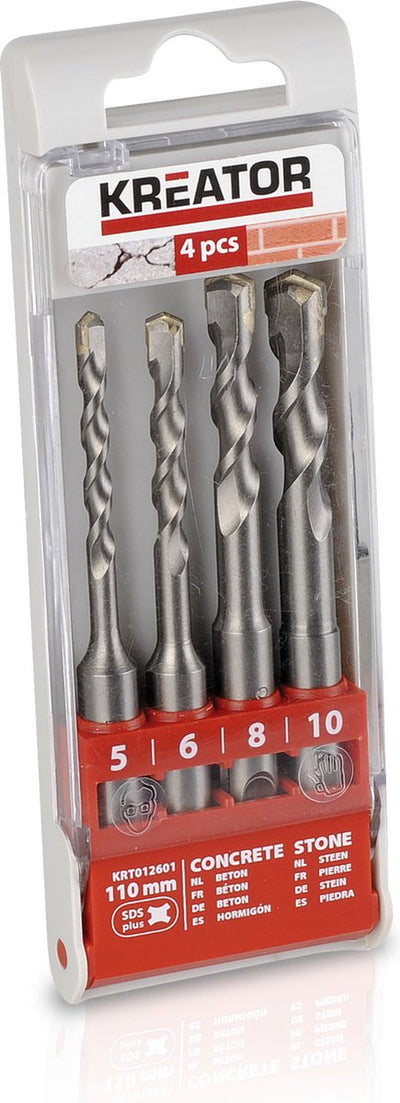 Kreator - accessori - krt012601 - set punte sds - 5-6-8-10x110mm - 4 pz.