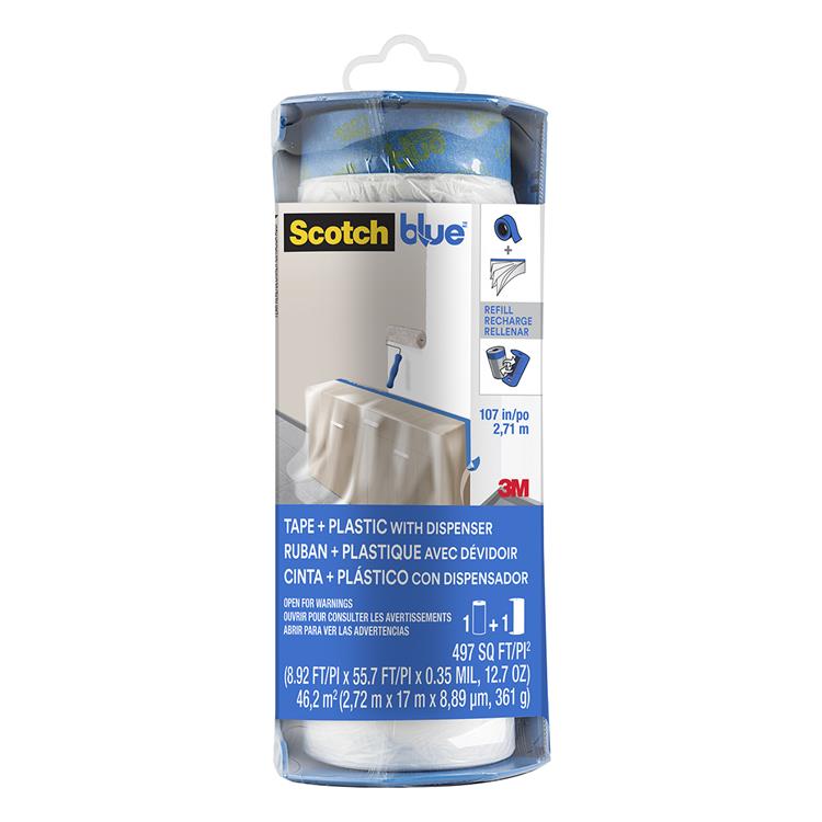 3m 1063190 - foglio dispenser scotchblue prenastrato 270 cm x 17 m | 3 pezzi