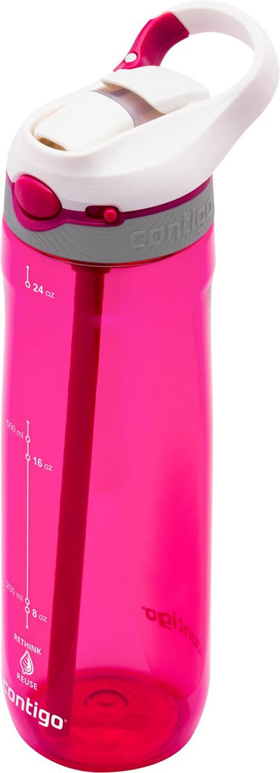 Borraccia Contigo Ashland con beccuccio automatico e cannuccia | grande borraccia senza BPA da 720 ml | bottiglia sportiva | borraccia a tenuta stagna | ideale per la scuola, la palestra, il ciclismo, la corsa, le passeggiate | sangria