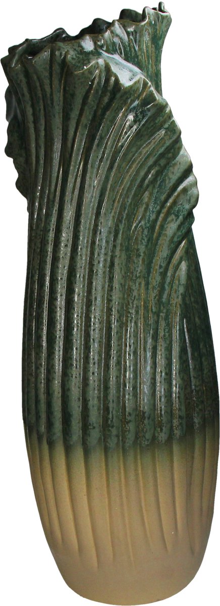 Hd collection vaas aardewerk groen 27.5x27.5x78cm