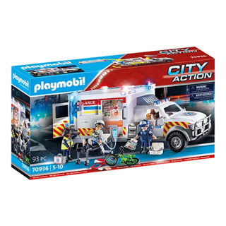 Playmobil Action Heroes Rescue Vehicle: US Ambulance 70936