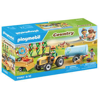 Playmobil My Life Tractor con rimorchio e serbatoio dell'acqua 71442