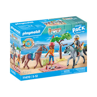 Country Playmobil che cavalca in spiaggia con Amelia e Ben 71470