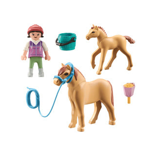 Cavalli da gioco o bambino a cascata con pony e puledro 71498