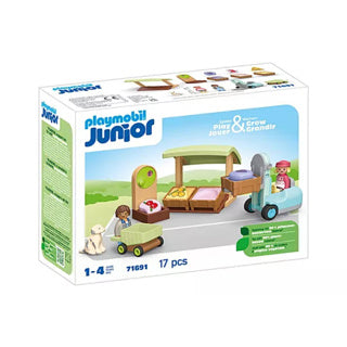 PlayMobil 1.2.3. Pista de mercado orgánico y carretilla elevadora 71691