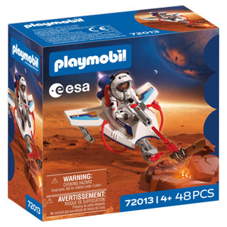 Playmobil space esa aliante spaziale | astronauta - veicolo volante con funzione di sparo e braccio di presa | esplorazione dello spazio nella scuola materna | set di giocattoli di alta qualità | divertimento per bambini dai 4 anni | 72013