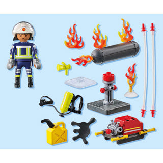 Playmobil 71826 pompiere con pompa dell'acqua