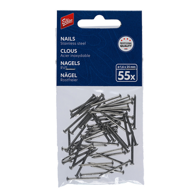 Ellen 1071702 - clavos acero1.6x25mm 55pc | 1 pieza
