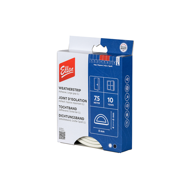 Ellen Draft Band D -Profile - White - 8x6mm - 7.5m