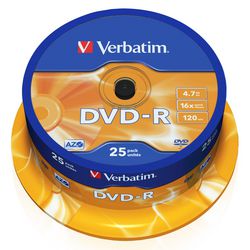 Mandrino DVD-R da 4,7 GB letterale 16x 25 pezzi