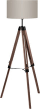 Lámpara de pie Eglo lantada - e27(excl.) - 143 cm - madera - trípode - marrón, topo - madera FSC